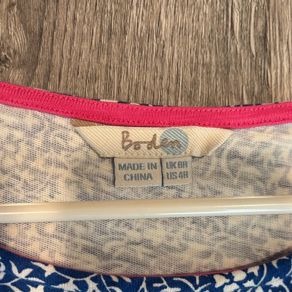 Boden Floral Blue Dress size 4 - Picture 3 of 5